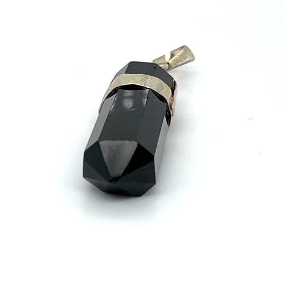 Black Tourmaline 30.25ct Solid 925 Sterling Silver Pendant - Picture 4 of 6
